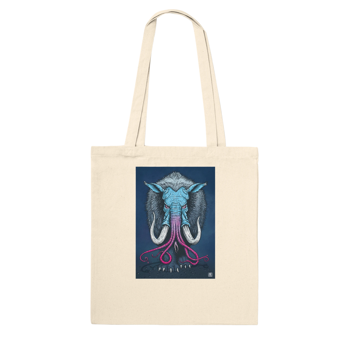 Naturfarbene Baumwolltasche mit der Illustration «Baku» von Mik Rothenbühler
